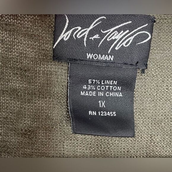 Lord & Taylor Linen Blend Short Sleeve Long  Cardigan 1X - Picture 6 of 7
